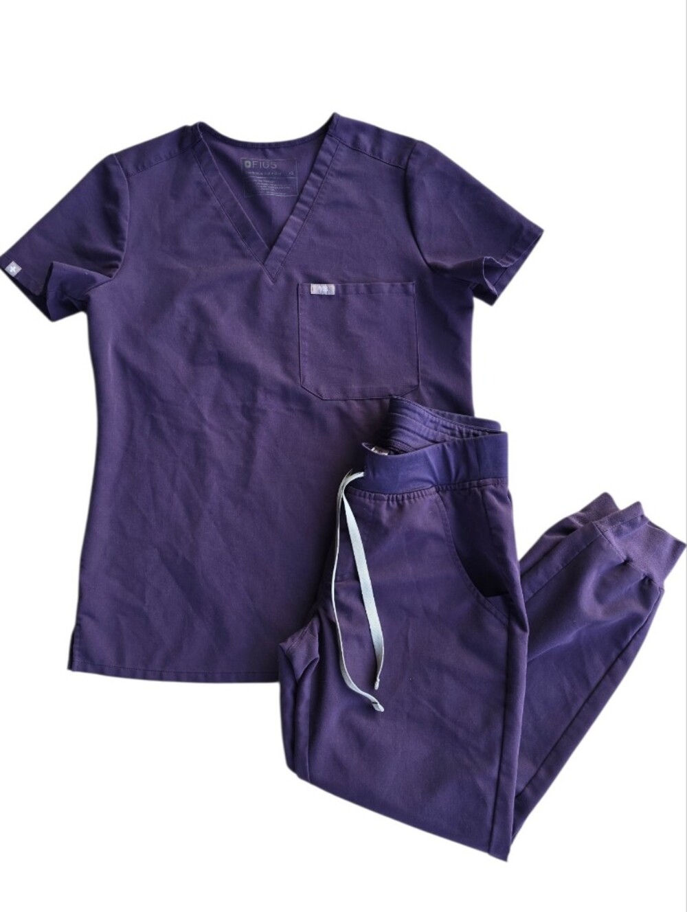Figs Scrub Set Catarina Top XS Zamora Joggers XS/P PO 2200 Purple Shadow